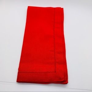 NWT 6 Red Cotton Holiday Napkins 20x20 with Stitching Detail